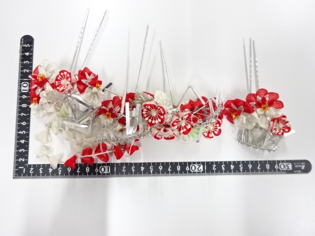 アンティーク　つまみ細工　髪飾りセット